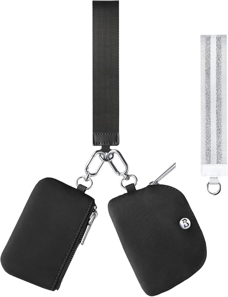 Babysun Mini Zip Around Dual Pouch Wristlet With 2 Straps Wristlet Keychain Wallet for Women Coin Purse Small Cute for Teen Girl - Image 1